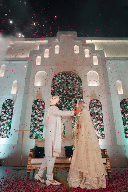 Backdrop and Stage — Reception decor — ITC Grand Goa